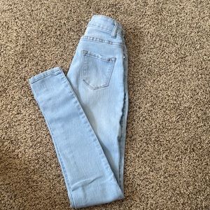 Fashion Nova, size 0, light washed color
